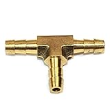 Interstate Pneumatics FBT44 Brass TEE Fittings 1/4 Inch Hose Barb Manifold