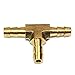Interstate Pneumatics FBT44 1/4 Inch Brass Hose Barb Tee Manifold Fitting