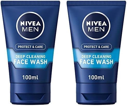 NIVEA MEN Deep Cleaning Face Wash Protect & Care 100 ml Pack of 2