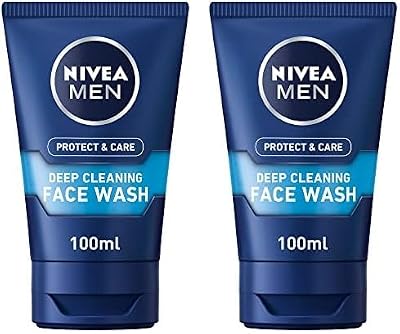 NIVEA MEN Deep Cleaning Face Wash Protect & Care 100 ml Pack of 2