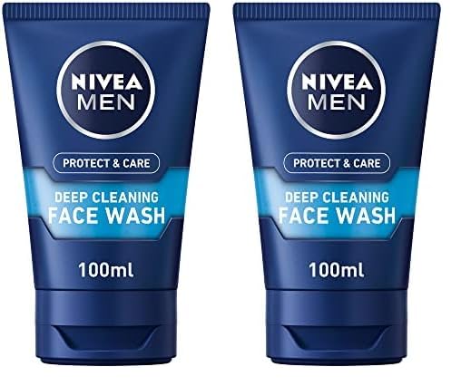 NIVEA MEN Deep Cleaning Face Wash Protect & Care (100 Ml) (Pack of 2)