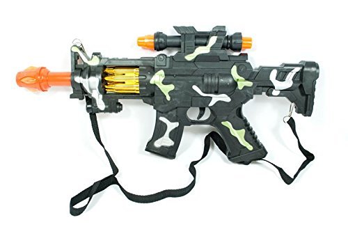 Lilpals special 12 inch rapid fire machine gun toy – with dazzl…