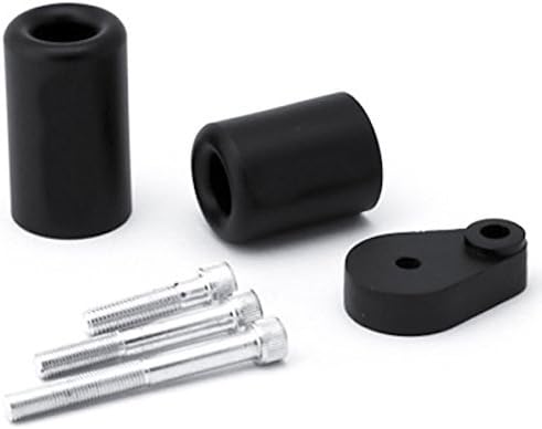 Krator MT219-033 Black Slider (2007-2008 Kawasaki ZX6R ZX6 R No Cut Frame Crash Protectors Motorcycle)