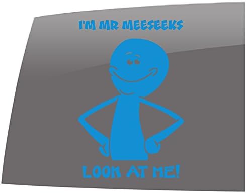 Window Swag Mr Meeseeks - Solid Blue - TV and Movies - Rick and Morty Inspired - Vinyl Sticker