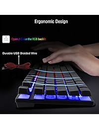 BlueFinger - Juego de teclado RGB para juegos y ratón retroiluminado, teclado retroiluminado con cable USB, teclado LED para juegos y juegos