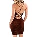 Antopmen Women's V Neck Spaghetti Strap Gold Velvet Dress Sleeveless Bodycon Dress