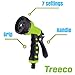 Treeco Expandable Garden Water Hose kit 50 ft Kink-Free Triple Latex. Lightweight & Heavy Duty Flexible Collapsible with Nozzle Sprayer & Gun Set with Reel