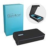 Smart Phone UV Sanitizer Portable UV Light Cell Phone Sterilizer Cleaner Aromatherapy Function Disinfector with USB Charging for iPhone Android Smart Phone Toothbrush Jewelry Watches-Black