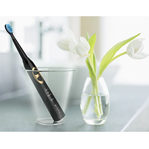 Fairywill Electric Toothbrush, Electric Sonic Toothbrush with 3 Optional Modes and 3 Replacement Heads,Pearl Black