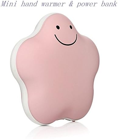 Smiley Rechargeable Hand Warmer provides Comfortable, Soothing Warmth for Hours by SavvyGear, Includes Bonus Warmer Pouch, USB Charger/Power Bank (Pink)