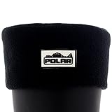 Womens Thermal Fleece Welly Wellington Boot Warm Cosy Soft Wellie Socks - Black - US-M