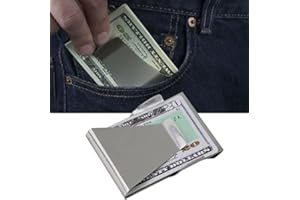 LEEMASING Slim Clip Double Sided Money Clip Credit Card Holder Wallet Stainless Steel For Husband Dad Wife