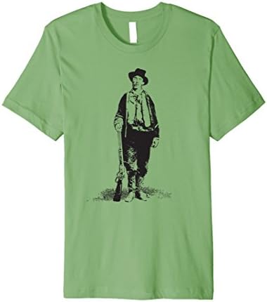 Mens Billy the Kid Gunslinger Outlaw TShirt Vintage Historical Medium Grass