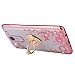 CaseHaven LG LV3, LG Aristo Case, Glitter Crystal Heart Floral Series - Slim Luxury Bling Rhinestone Clear TPU Case with Ring Stand for LG LV3/ LG Aristo MS210 - Rose Gold
