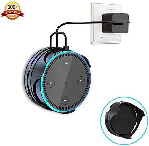 [Upgraded] Echo Dot Wall Mount Hanger Stand IMEEK Stick-on Anywhere Dot Holder with Cord Wrap for Dot 2nd Generation Smart Home Speaker-Black