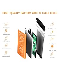 qckbst iPhone 5S batería pegamento cinta adhesiva rayas de repuesto para iPhone 5S y completo Kit de herramientas de reparación [1 años de garantía], iPhone 6 Plus