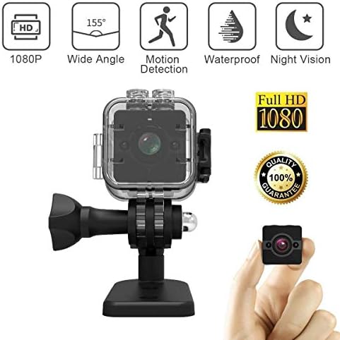 Mini Sport Camera 1080P Small Spy Video Recorder Camera 155° Wide Angle Sport Camcorder Night Vision Motion Detection Hidden DVR Nanny Camera for Bike Car