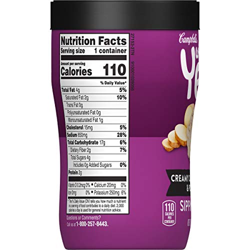 Campbell's Well Yes! Sipping Soup, Vegetable Soup On The Go, Creamy Cauliflower & Potato, 11.1 Oz Cup (8 Pack)
