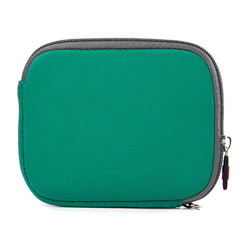 Mossy Green Neoprene On-The-Go Storage Case for 5-Inch or Smaller External Hard Drives
