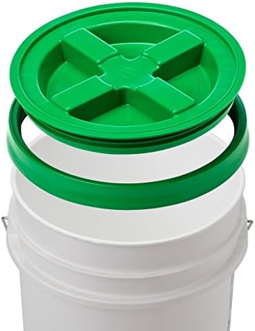 5 Gallon White Bucket &ap; Lid - Durable 90 il All Purpose Pail - Food Grade - BPA Free Plastic (5