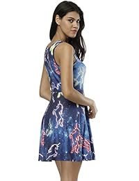 Vestido de verano para dama sin mangas de Fancyqube. Vestido con diseño estampado