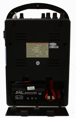 Hisonic HS122B-HL 40 Watts Lithium Battery Rechargeable Portable PA System with Built-in Dual Channel Wireless Microphones, BLACK
