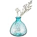Mkono Blue Bud Vase Glass Wedding Flower Vase Hand Blown Art for Home Decor