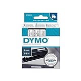 DYMO Standard D1 Labeling Tape for LabelManager Label Makers, Black print on White tape, 3/8'' W x 23' L, 1 cartridge (41913)