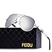 FEIDU Mens Polarized Aviator Sunglasses Metal Frame Unisex Sun Glasses FD9001 (Silver/Silver, 2.28)