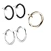 Fake Piercing Lot of 3 Pairs Non Pierced Kit Spring Hoop 6 Pieces of Fake Body Jewelry