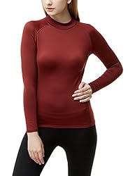 TSLA Women's Thermal Long Sleeve Tops, Mock Turtle