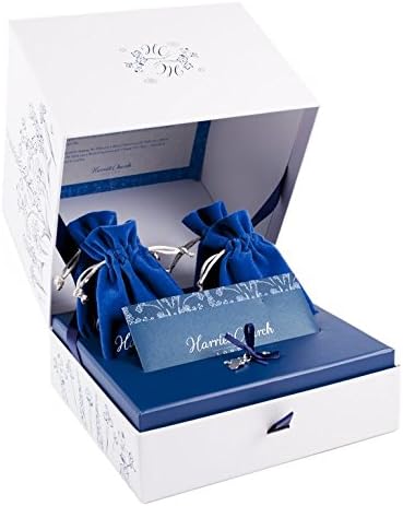 Personalised Mother & Father (Mum & Dad) of the Bride Wedding Celebration Keepsake Gift Box by Harriet Church (Royal Blue & Cream)