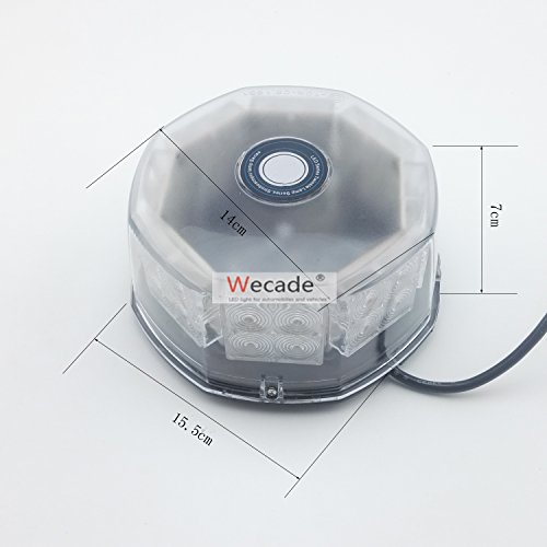 Wecade 32 LED Truck Vehicle Car Roof Top Flash Strobe Emergency Warning Hazard Warning Light (Red)