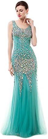 Quintion Norris Mermaid Evening Dress Straps Sleeveless v-Neck Long Formal Party Prom Gown Wedding Dress