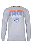 NBA New York Knicks Men's T-Shirt Supreme Long Sleeve Pullover Tee Shirt, Small, Gray