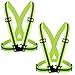 FLYTT Reflective Vest 2 Pack, Elastic and Adjustable Reflective Gear for Running, Walking, Jogging,Cycling,Motorcycle (Green)