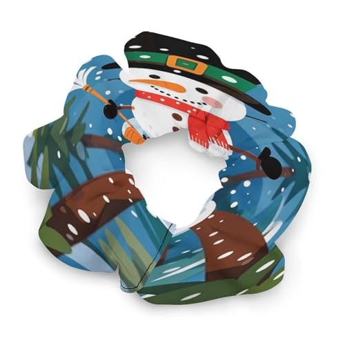 Fashion Satin Hair Bands, Snowman Waves Print Fashion Hair Scrunchies Stretchy Polyester & Spandex Scrunchies for All Hair Types