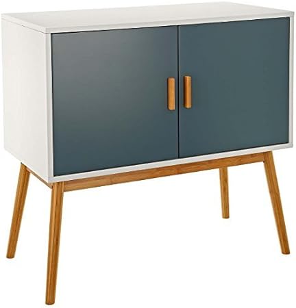 Lomos Commode Lasse En Bois Blanc Et Deux Portes Dans Un Ton Gris Moderne