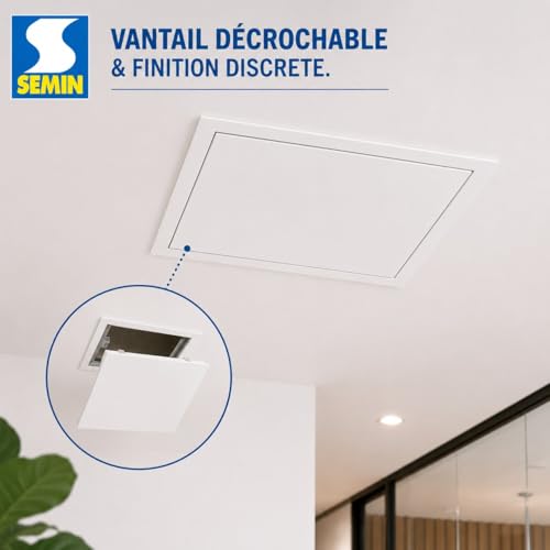 Semin Steel Visit Hatch - White Lacquered - 500 x 500 mm - Push/Release Opening