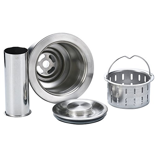 3½ Inch Kitchen Sink Drain Assembly With DEEP Strainer Basket - 304 Stainless Steel Strainer and Drain Kit (Deep Basket)