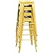 Furmax 30 Inches Metal Bar Stools Bar Height High Backless Stools Indoor Outdoor Stackable Kitchen Stools Set of 4 (Yellow)