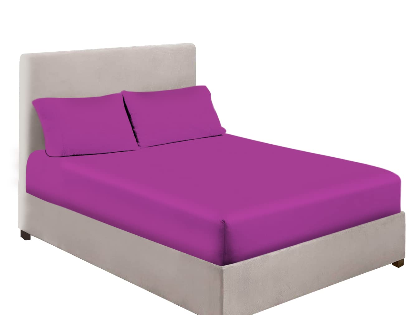 Extra Deep Bedding 100% Extra deep Fitted Sheets 16" 40CM Egyptian Cotton 200TC 15 Colours Single Double King Super King (King, Fuchsia)