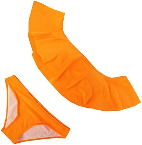 Sexy Panyan Summer Ruffle Bikini Set Swimwear Women Sexy Low Waist Bottom Swimsuit Beach Bathing Suits Orange S