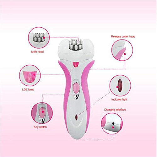 Face Epilator by Vibola 4-in-1 Rechargeable Electric Epilator & Hair Clipper Exfoliates Dead Skin