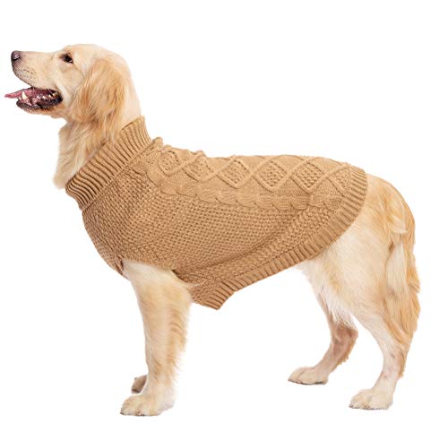 Mihachi Turtleneck Dog Sweater Winter Coat Apparel Classic Cable Knit