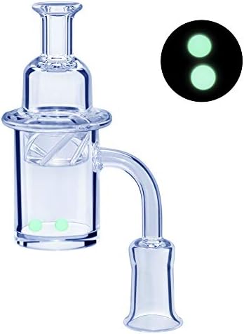 Hicape 90 Degree 25mm Wide 4mm Thick Flat Top Quartz with Glow Ball(14mm Female)
