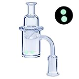 Hicape 90 Degree 25mm Wide 4mm Thick Flat Top Quartz with Glow Ball(14mm Female)