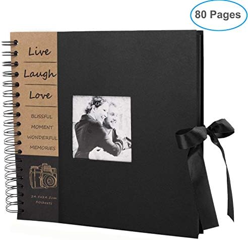 80 Pages DIY Scrapbook Album Craft Paper Wedding and Anniversary Photo Album with Scrapbook Kit for Wedding Guest Book