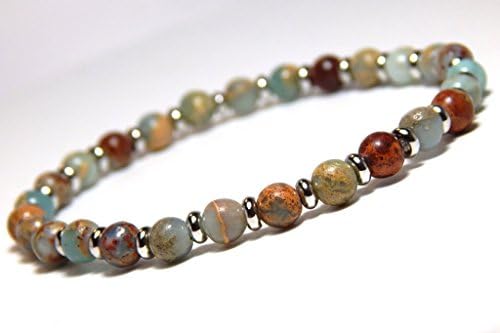 Small Bead Jasper Gemstone Bracelet Handmade Beaded for Women High Quality Beads Natural Blue Stone Mala
