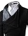 (GD93) Slim Stylish Unbalanced Metallic Leather Point Knitted Cardigan Sweaters Black US S(Tag Size M)